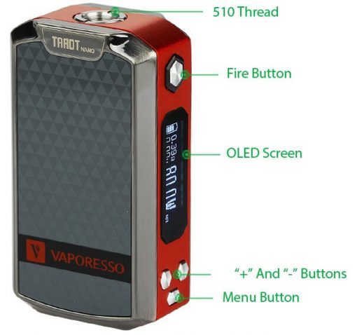 Vaporesso Tarot Nano Kit with VECO Mod 80 Watt 2500 mAh 2 ml, : Amazon.de: Health & Personal Care